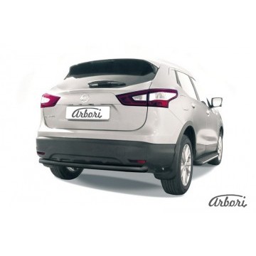 Защита заднего бампера d57 Arbori черн. для NISSAN Qashqai 2014-нв