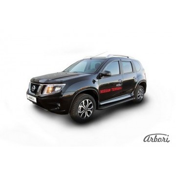 Комплект алюминиевых порогов Arbori Optima Black 1800 для NISSAN Terrano 2014-нв
