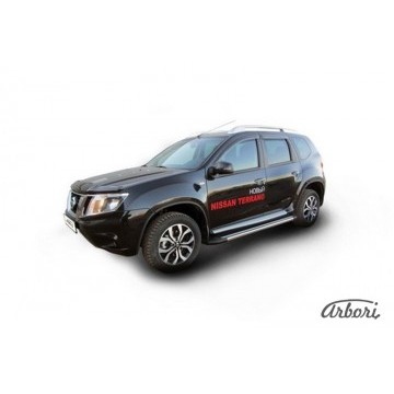 Комплект алюминиевых порогов Arbori Luxe Black 1800 для NISSAN Terrano 2014-нв
