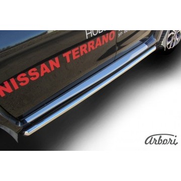 Защита порогов d57 труба Arbori нерж. сталь для NISSAN Terrano 2014-нв