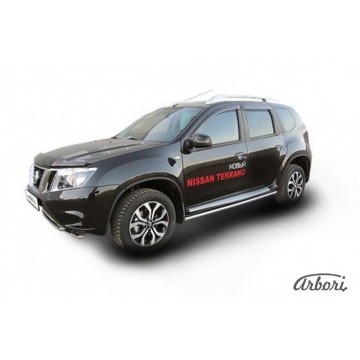 Защита порогов d42 труба Arbori нерж. сталь для NISSAN Terrano 2014-нв