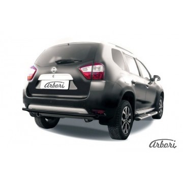 Защита заднего бампера d42 Arbori черн. для NISSAN Terrano 2014-нв