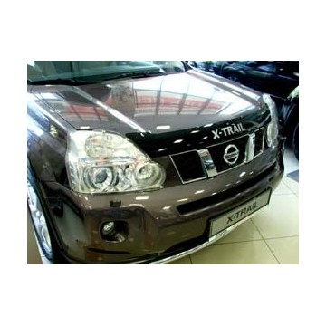 Дефлектор капота темный NISSAN X-TRAIL 2007-2014 (Logo)