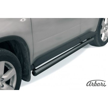 Защита порогов d76 труба Arbori черн. для Nissan X-TRAIL 2007-2011