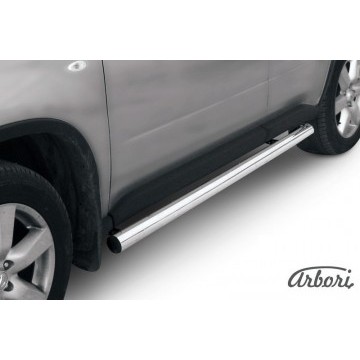 Защита порогов d76 труба Arbori нерж. сталь для Nissan X-TRAIL 2011-2015