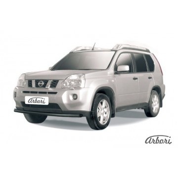 Защита переднего бампера d57 Arbori черн. для Nissan X-TRAIL 2011-2015