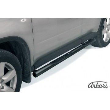 Защита порогов d76 с проступями Arbori черн. для Nissan X-TRAIL 2011-2015