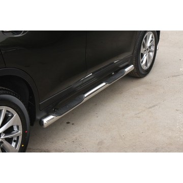 Пороги с проступями d76, Nissan X-Trail 2015-