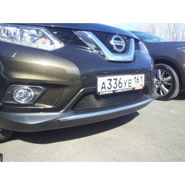 Сетка на бампер внешняя для NISSAN X-Trail 2015->, черн.