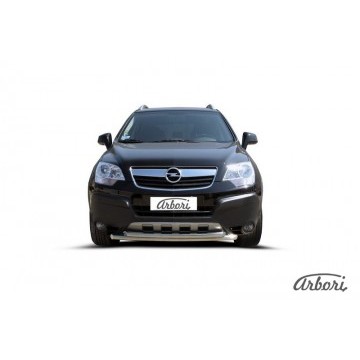 Защита переднего бампера d57+d57 двойная Arbori нерж. сталь для Opel ANTARA 2006-2011