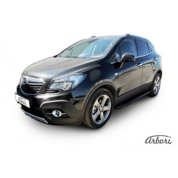 Комплект алюминиевых порогов Arbori Optima Black 1600 для Opel Mokka 2013-2016