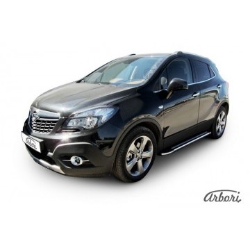 Комплект алюминиевых порогов Arbori Luxe Black 1600 для Opel Mokka 2013-2016
