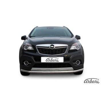 Защита переднего бампера d57 длинная Arbori нерж. сталь для Opel Mokka 2013-2016