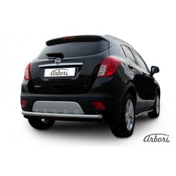 Защита заднего бампера d57 радиусная Arbori нерж. сталь для Opel Mokka 2013-2016