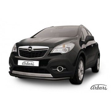 Защита переднего бампера d57 длинная Arbori черн. для Opel Mokka 2013-2016