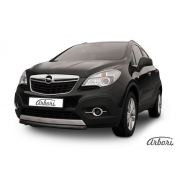 Защита переднего бампера d57 короткая Arbori черн. для Opel Mokka 2013-2016