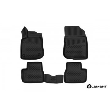Коврики 3D в салон PEUGEOT 2008, 2014->, 4 шт. (полиуретан)