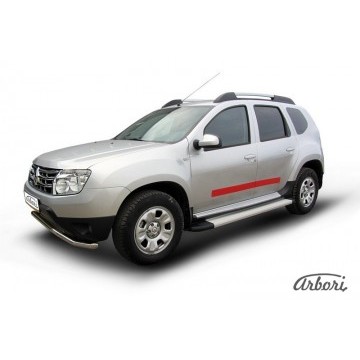 Комплект алюминиевых порогов Arbori Optima Silver 1800 для RENAULT Duster 2010-2015