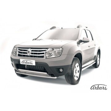 Защита переднего бампера d42 Arbori нерж. сталь для RENAULT Duster 2010-2015