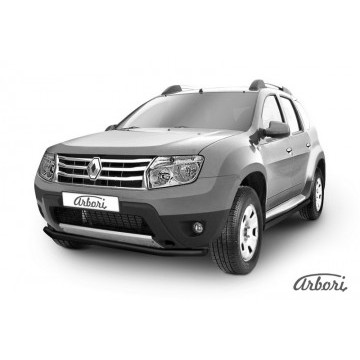 Защита переднего d57 бампера Arbori черн. для RENAULT Duster 2010-2015