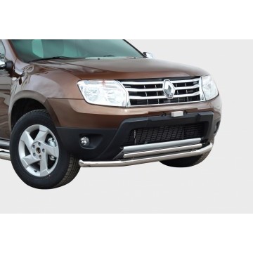 Защита переднего бампера труба d60/42 двойная, Renault Duster 2012->, RDUS.48.1438