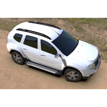 Комплект алюминиевых порогов Arbori Standart Silver 1800 для RENAULT Duster 2015-нв