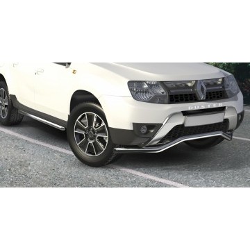 Защита порогов d57 труба Arbori нерж. сталь для RENAULT Duster 2015-нв