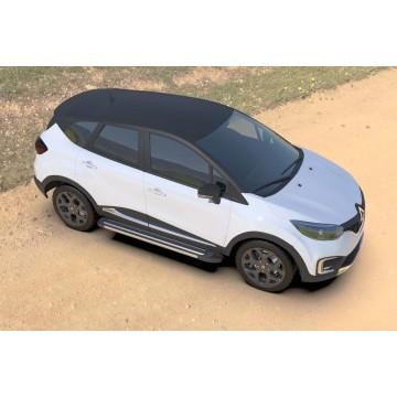 Комплект алюминиевых порогов Arbori Luxe Black 1700 для RENAULT Kaptur 2016-нв