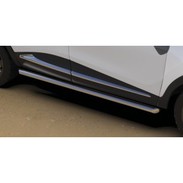 Защита порогов d76 труба Arbori нерж. сталь для Renault KAPTUR 2016-нв