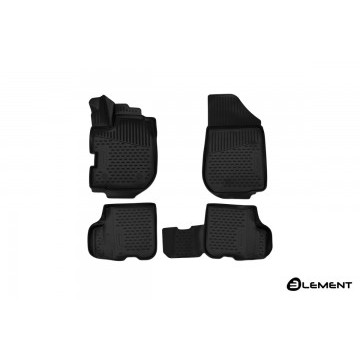 Коврики 3D в салон RENAULT Sandero, 09/2016->, (с ручкой для дистанционного открытия лючка бензобака), хб., 4 шт. (полиуретан)