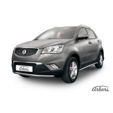 Защита переднего бампера d57 Arbori нерж. сталь для SsangYong ACTYON 2011-2013