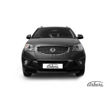 Защита переднего бампера d76 Arbori черн. для SsangYong ACTYON 2011-2013