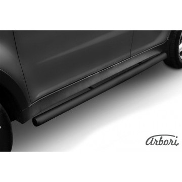 Защита порогов d76 труба Arbori черн. для SsangYong ACTYON 2011-2013