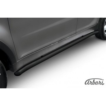 Защита порогов d57 с гибами Arbori черн. для SsangYong ACTYON 2011-2013