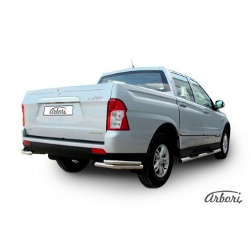 Уголки d57+d42 двойные Arbori нерж. сталь для SsangYong ACTYON SPORT 2013-2016