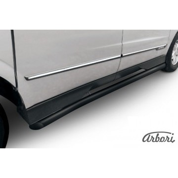 Защита порогов d76 с гибами Arbori черн. для SsangYong ACTYON SPORT 2013-2016