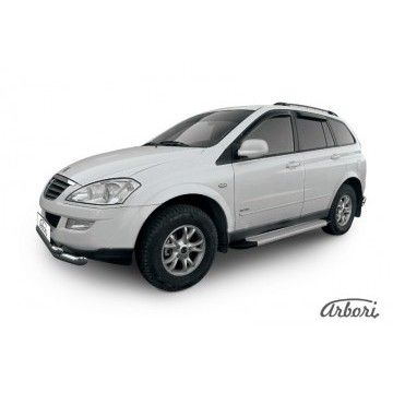 Комплект алюминиевых порогов Arbori Optima Silver 1700 для SSANGYONG Kyron 2007-2015