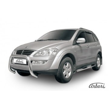 Кенгурятник низкий d76 Arbori нерж. сталь для SSANGYONG Kyron 2007-2015