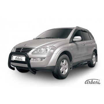 Кенгурятник низкий d76 Arbori черн. для SSANGYONG Kyron 2007-2015