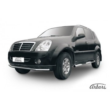 Защита переднего бампера d57 Arbori нерж. сталь для SsangYong REXTON 2010-2012