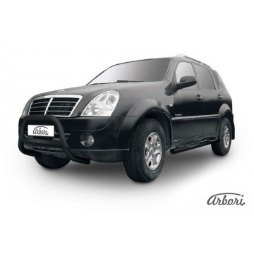 Кенгурятник d57 низкий Arbori черн. для SsangYong REXTON 2010-2012