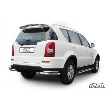 Уголки d76+d42 двойные Arbori нерж. сталь для SsangYong REXTON 2013-2017