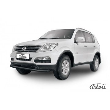 Защита переднего бампера d76 Arbori черн. для SsangYong REXTON 2013-2017