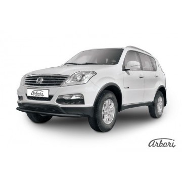 Защита переднего бампера d57 Arbori черн. для SsangYong REXTON 2013-2017