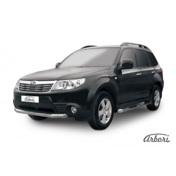 Защита переднего бампера d76 Arbori нерж. сталь для Subaru FORESTER 2008-2013
