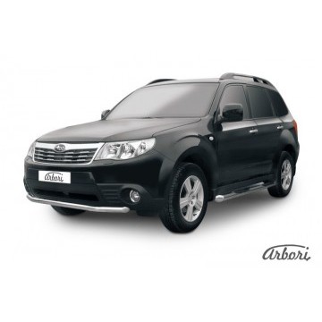 Защита переднего бампера d57 Arbori нерж. сталь для Subaru FORESTER 2008-2013