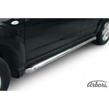 Защита порогов d76 труба Arbori нерж. сталь для Subaru FORESTER 2008-2013
