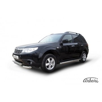 Защита порогов d57 труба Arbori нерж. сталь для Subaru FORESTER 2008-2013