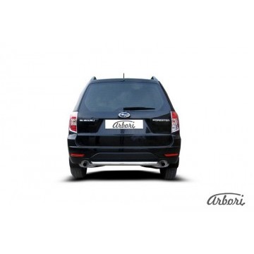 Защита заднего бампера d57 Arbori нерж. сталь для Subaru FORESTER 2008-2013