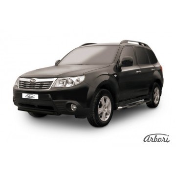 Защита переднего бампера d57 короткая Arbori черн. для Subaru FORESTER 2008-2013